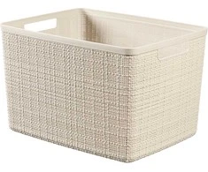 Daiktadėžė CURVER JUTE, 20 l, kreminė, 36×28×23 cm
