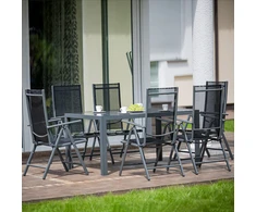 Lauko baldų komplektas Conrad antracitinis PATIO sodo stalas
