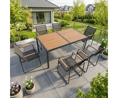Lauko baldų komplektas Harlem antracito spalvos PATIO sodo baldų komplektas su stalu