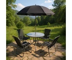 Lauko baldų komplektas Makasar antracito PATIO sodo baldų komplektas