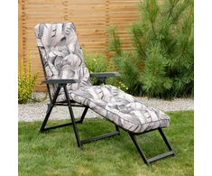 Lena Lounger Juodas Edition G057-06PB PATIO sodo šezlongas su atrama kojoms