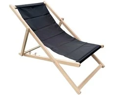 Šezlongas medinis Gozo Classic juoda PATIO