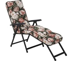 Lena Lounger Juodas Edition A101-23PB PATIO sodo šezlongas su atrama kojoms