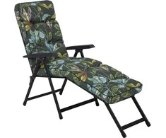 Lena Lounger Juodas Edition G058-02PB PATIO sodo šezlongas su atrama kojoms