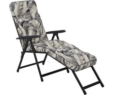 Lena Lounger Juodas Edition G057-06PB PATIO sodo šezlongas su atrama kojoms