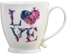Love Letters puodelis su gėlių užrašu 400 ml AMBITION