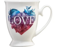 Love Letters puodelis su pėda, daugiaspalvė širdelė, 300 ml AMBITION