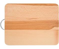 Medinė stačiakampė pjaustymo lentelė su metaline rankena Woody 31 x 24 cm DOMOTTI