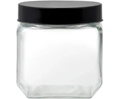 Milos kvadratinis laikymo indelis 900 ml juodas DOMOTTI