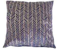Myhome Aksominis mėlynas silkės kaulo dekoratyvinis pagalvės užvalkalas 45 x 45 cm MANO NAMAI
