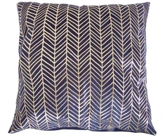 Myhome Aksominis mėlynas silkės kaulo dekoratyvinis pagalvės užvalkalas 45 x 45 cm MANO NAMAI