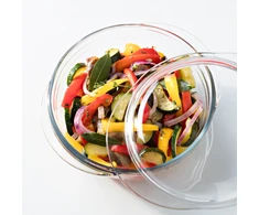 Orkaitėms atsparus indas su dangteliu 3 l 4in1 apvalus PYREX