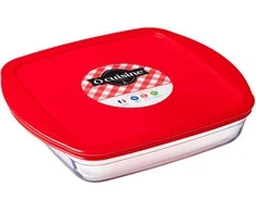 Orkaitei atsparus indas su plastikiniu dangčiu C'N'S 25 x 22 x 5 cm OCUISINE