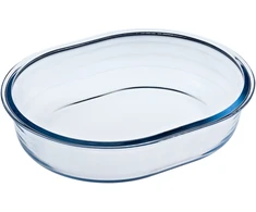 Orkaitei atsparus indas su dangčiu 25 x 20 x 6 cm ovalus OCUISINE