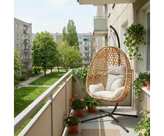 Nicodem smėlio spalvos PATIO kokoninis pakabinamas krėslas