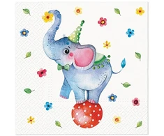 Paw Circus Elephant popierinės servetėlės 33 x 33 cm 20 vnt