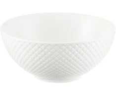 Porcelianinis grotelių formos salotų dubuo, baltas, 16 cm, AMBITION