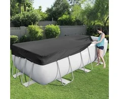 Bestway® PVC baseino uždangalas 396 x 185 cm, juodas, kvadratinis