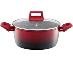 Puodas aluminiowy su dangteliu Ombre Raudona 20 cm 2,3 l AMBITION