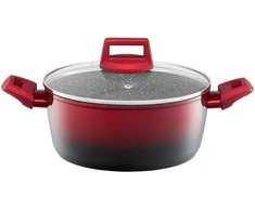 Puodas aluminiowy su dangteliu Ombre Raudona 28 cm 6,7 l AMBITION