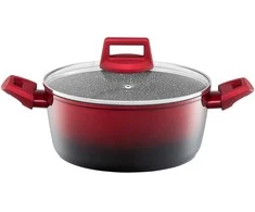 Puodas aluminiowy su dangteliu Ombre Raudona 28 cm 6,7 l AMBITION