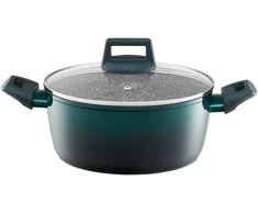 Puodas aluminiowy su dangteliu Ombre Žalias 24 cm 4,3 l AMBITION