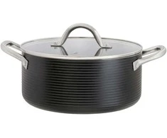 Aliuminio puodas su dangčiu Ribs 24 cm 4,6 l AMBITION