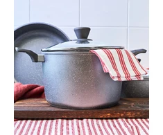Dajar Puodas AMBITION SILVERSTONE, aliuminis, su dangčiu, tinka ir indukcinei viryklei, ø 20 cm., 3,3 L