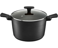 Puodas aukštas su dangteliu su powłoką Qualum Basic Gold Edition Antigo 24 cm AMBITION