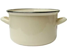 Emaliuotas puodas 14 cm 1,25 l kremas EMALIA OLKUSZ