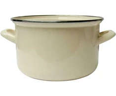 Emaliuotas puodas 18 cm 2,6 l kremas EMALIA OLKUSZ