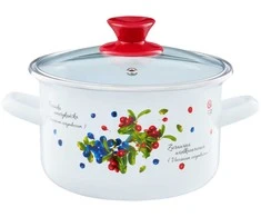 Emaliuotas puodas su dangteliu Blueberry 20 cm 3,8 l EMALIA OLKUSZ