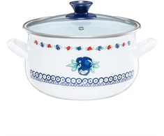 Puodas emaliowany su dangteliu Kalina 18 cm 2,9 l EMALIA OLKUSZ