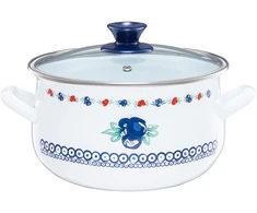 Puodas emaliowany su dangteliu Kalina 22 cm 5 l EMALIA OLKUSZ