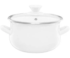 35068 Puodas emaliowany su dangteliu Pyza kreminė 18 cm 2,9 l EMALIA OLKUSZ