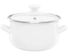 35069 Puodas emaliowany su dangteliu Pyza kreminė 20 cm 3,8 l EMALIA OLKUSZ