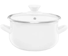 35068 Puodas emaliowany su dangteliu Pyza kreminė 18 cm 2,9 l EMALIA OLKUSZ