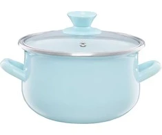 Emaliuotas puodas su dangteliu Pyza mint 22 cm 5 l EMALIA OLKUSZ