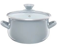Puodas emaliowany su dangteliu Pyza pilka 22 cm 5 l EMALIA OLKUSZ