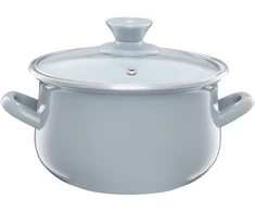 Puodas emaliowany su dangteliu Pyza pilka 20 cm 3,8 l EMALIA OLKUSZ