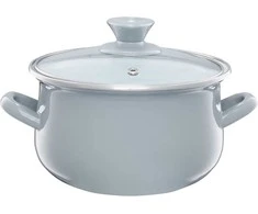 Puodas emaliowany su dangteliu Pyza pilka 18 cm 2,9 l EMALIA OLKUSZ