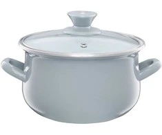 Puodas emaliowany su dangteliu Pyza pilka 16 cm 2 l EMALIA OLKUSZ