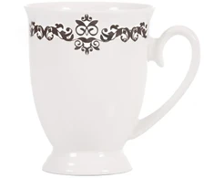 Puodelis porcelianinis DIANA 300 ml baltas/pilkas Ambition 62977