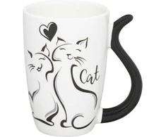 Puodelis Juodas Cat Ambition 370ml baltas