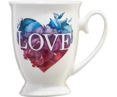 Love Letters puodelis su pėda, daugiaspalvė širdelė, 300 ml AMBITION