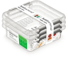 Orplast Antibakteriniai kvadratiniai maisto indeliai, 600 ml, 3 vnt. rinkinys.