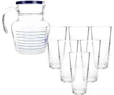 6 stiklinių rinkinys su ąsočiu 1,4 l Florero Rynglit Mėlyna LUMINARC