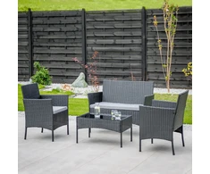 Lauko baldų komplektas PATIO Edwige, juodas