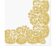 Paw Lacy Frame Auksinės popierinės servetėlės 33 x 33 cm 20 vnt