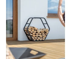 Šešiakampis medinis stovas 87 x 28 x 79 cm juodas PATIO